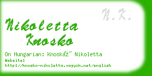 nikoletta knosko business card